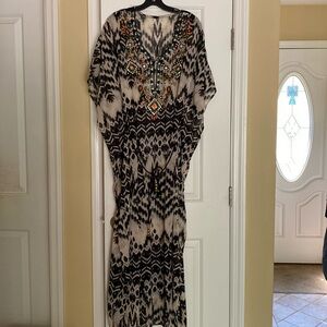 Stunning Hand Beaded Maxi Kaftan Style Maxi Dress NeverUsed
